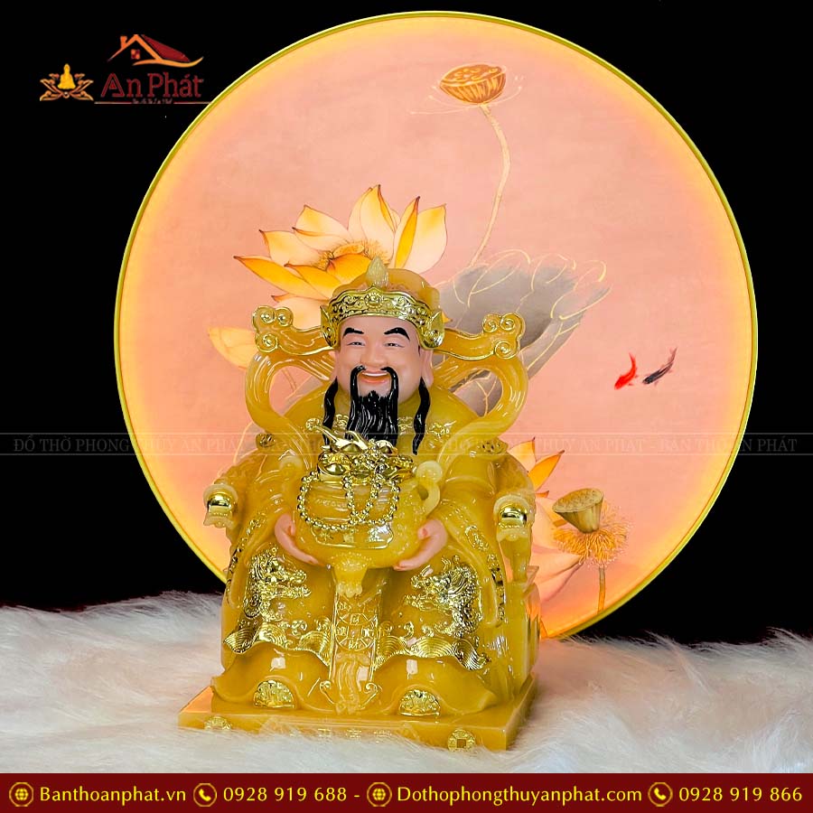 Tượng Thần Tài Thần Tiền Đá Thạch Anh Cao Cấp T009