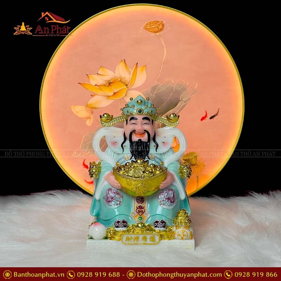 Tượng Thần Tài Thần Tiền Đá Xanh Nhập Khẩu T012