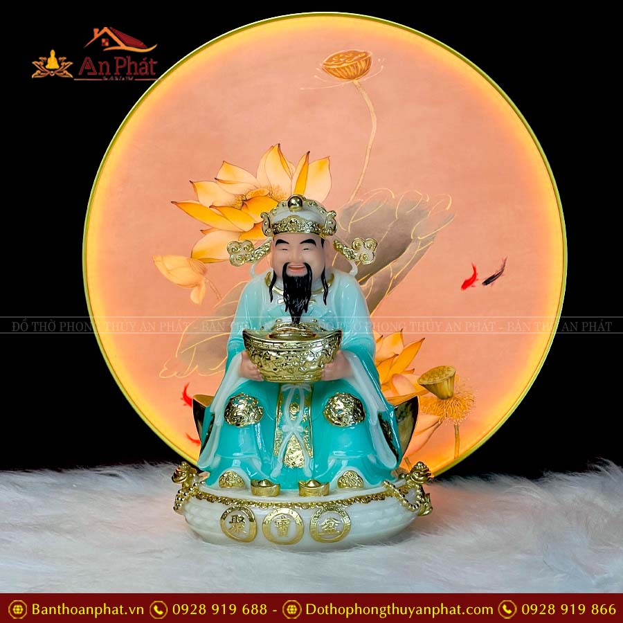 Tượng Thần Tài Thần Tiền Đá Xanh Nhập Khẩu T066