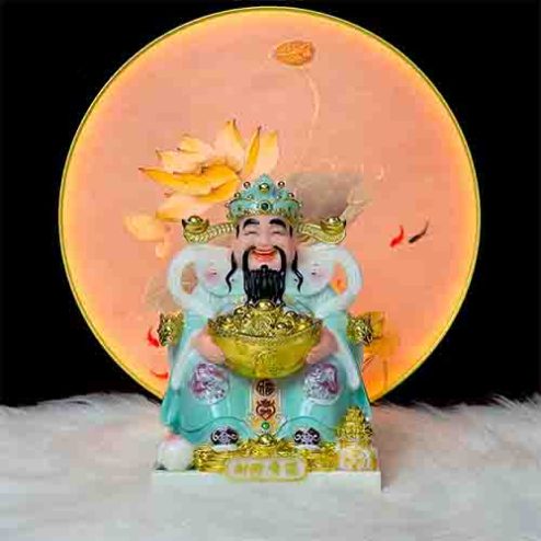 Tượng Thần Tài Thần Tiền Đá Xanh Nhập Khẩu T012