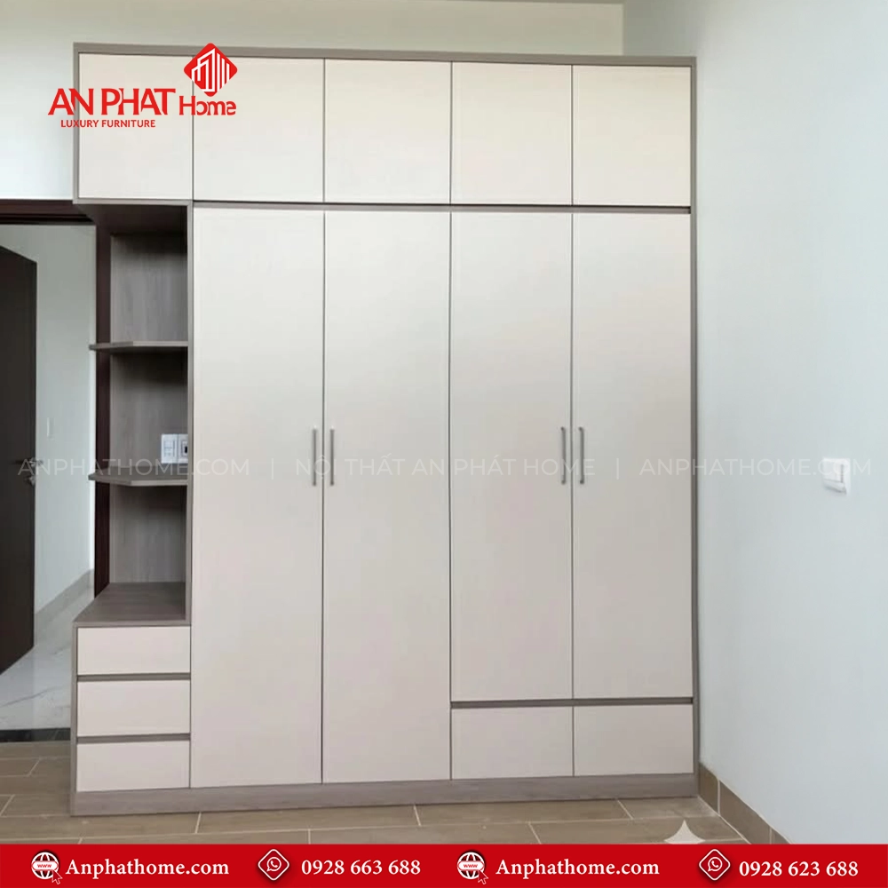 Tủ Aó MDF Cánh Kính TA002 3 Tủ Aó MDF Cánh Kính TA002