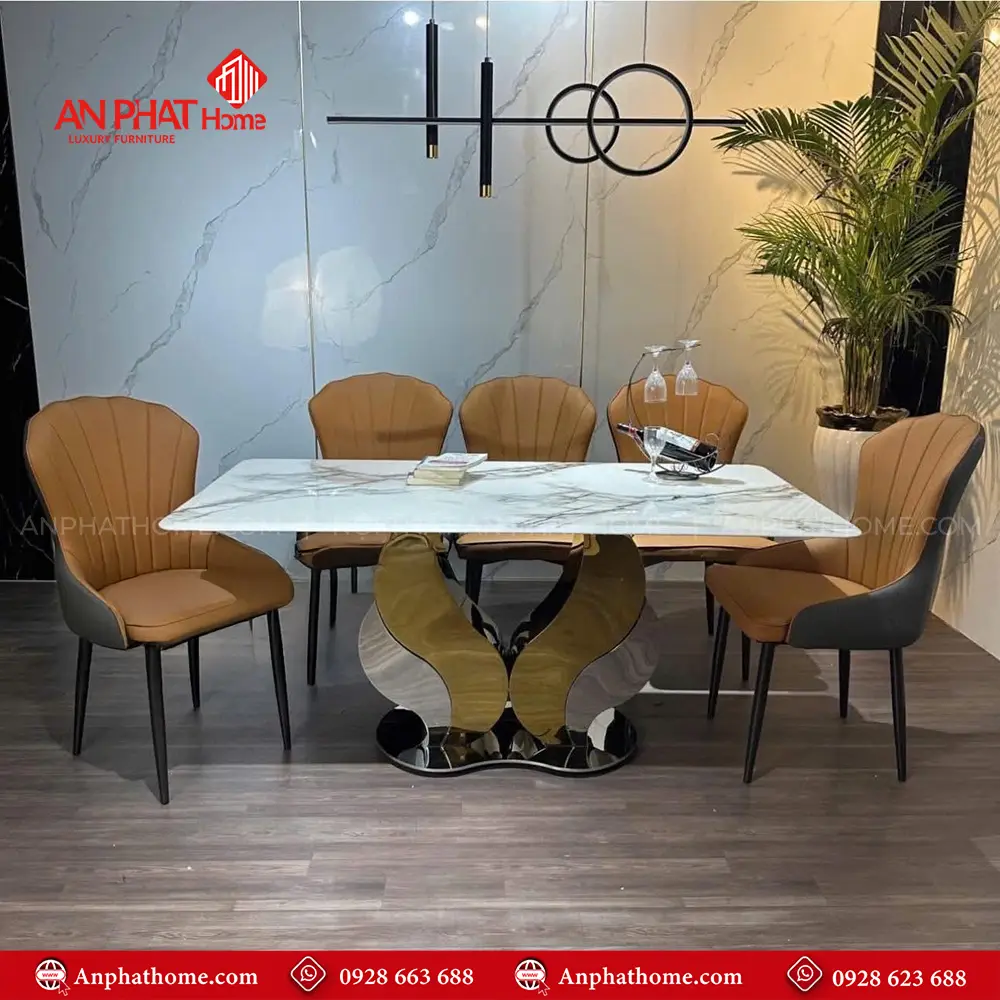 Kích thước mặt bàn đa dạng có thể chọn các kích thước từ 1m40cm – 2m20cm ngồi từ 4- 8 người, trong bộ bàn đã có 6 ghế đi kèm, tùy theo nhu cầu sử dụng quý khách có thể mua thêm ghế