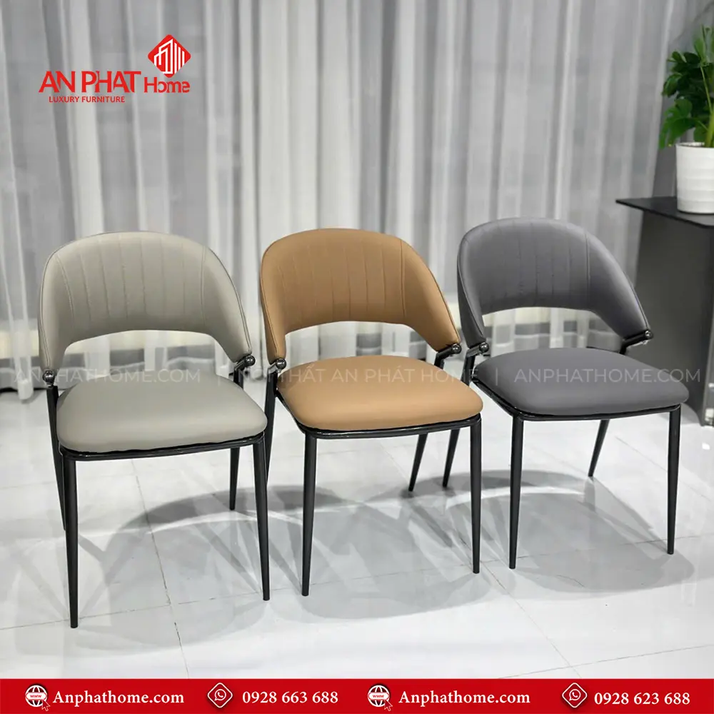 Bộ Bàn Ăn Mặt Đá Cao Cấp 6 Nghế Bọc Da Nhập Khẩu BA-1905 17 Ghế ăn cao cấp bọc da Microfiber, chân thép mạ carbon chống gỉ bền đẹp với thời gian