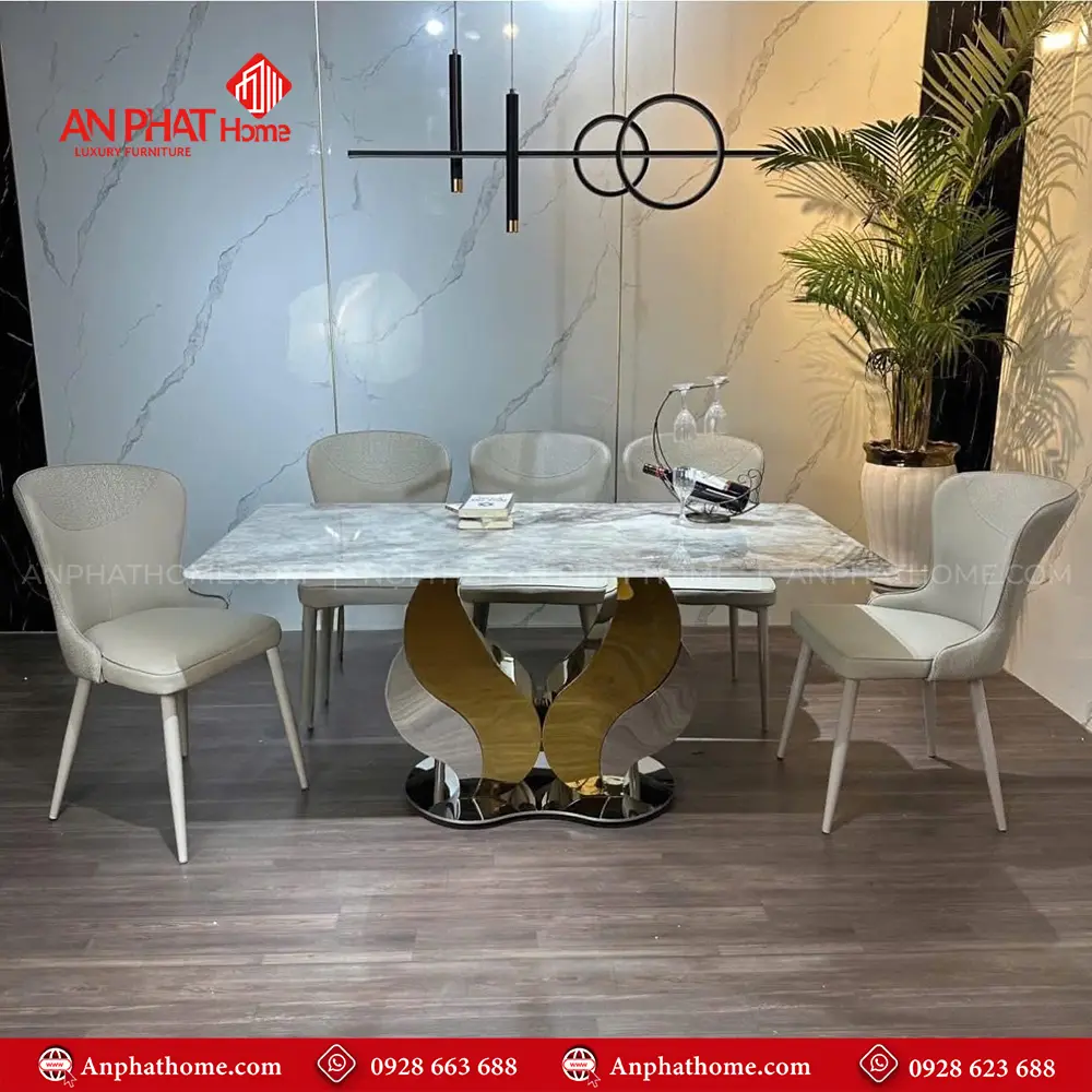 Kích thước mặt bàn đa dạng có thể chọn các kích thước từ 1m40cm – 2m20cm ngồi từ 4- 8 người, trong bộ bàn đã có 6 ghế đi kèm, tùy theo nhu cầu sử dụng quý khách có thể mua thêm ghế