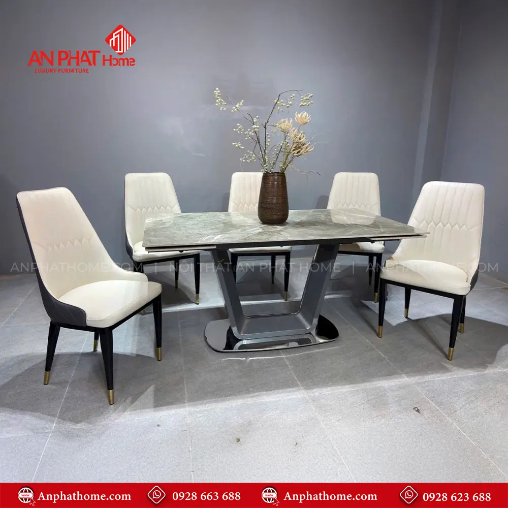 Bộ Bàn Ăn Thông Minh Mặt Đá 6 Ghế BA-1902 9 Bàn ăn hiện đại kích thước đa dạng