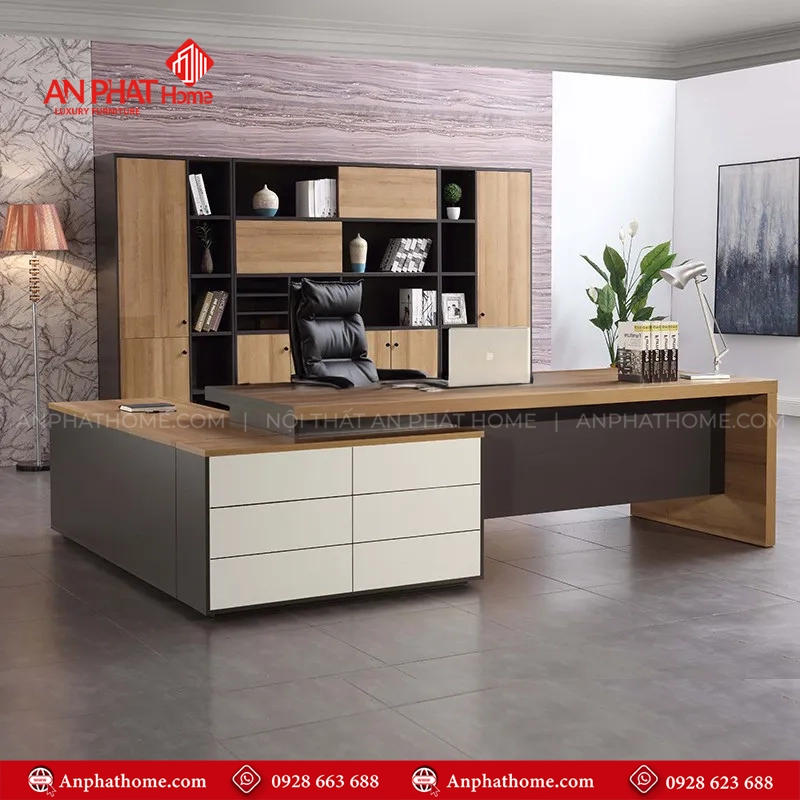 Bàn Giám Đốc Gỗ Công Nghiệp Cao Cấp B-2878 12 Mẫu bàn làm việc cho giám đốc đẹp