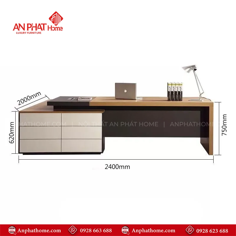 Bàn Giám Đốc Gỗ Công Nghiệp Cao Cấp B-2878 15 Mẫu bàn làm việc giám đốc gỗ công nghiệp