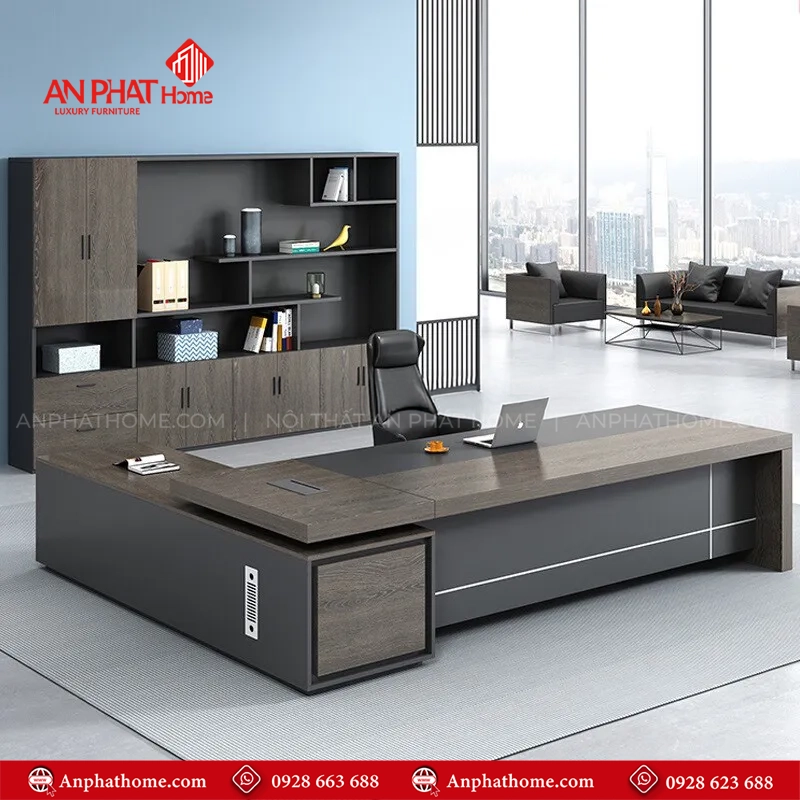 Bàn Giám Đốc Hiện Đại Cao Cấp Gỗ MDF B-2877 7 Bàn Giám Đốc Hiện Đại Cao Cấp Gỗ MDF B-2877 An Phát Home