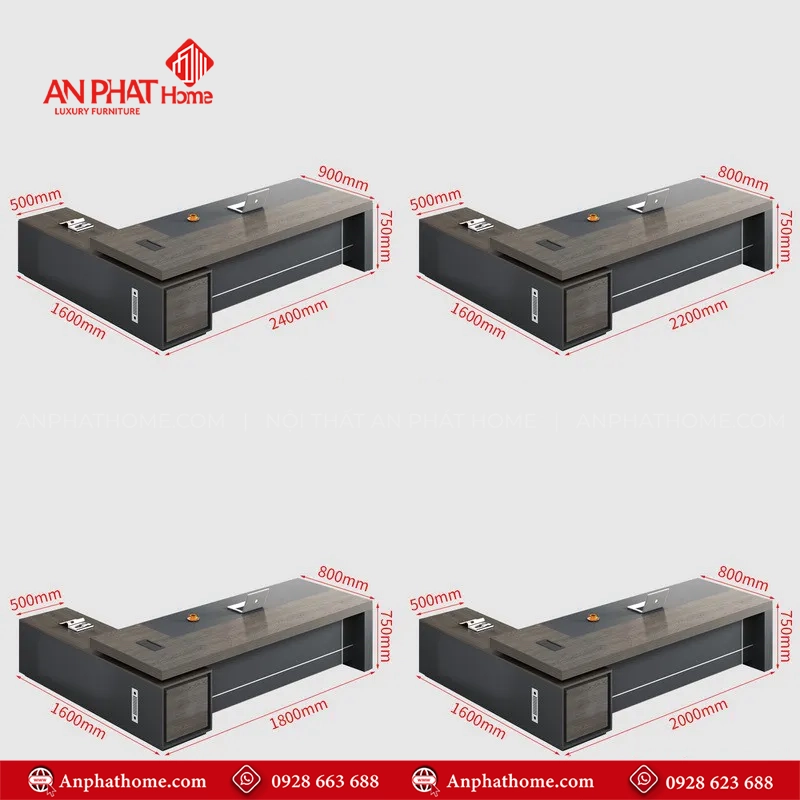 Bàn Giám Đốc Hiện Đại Cao Cấp Gỗ MDF B-2877 9 Mẫu bàn giám đốc nhỏ đẹp