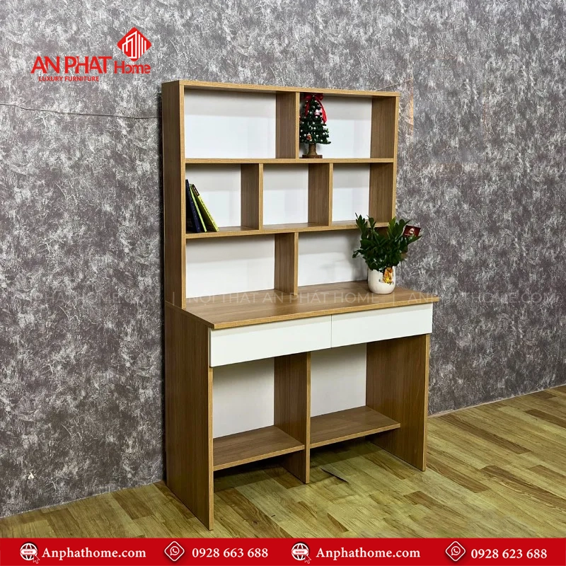 Bàn Học Gỗ MDF B-2871 8 Mẫu bàn học kèm giá sách cho bé