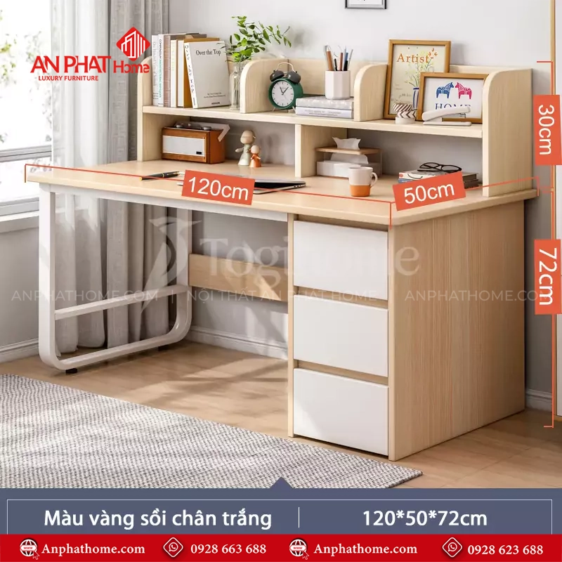 Bàn Học Hiện Đại B-2910 8 Mẫu bàn học sinh kèm kệ sách đẹp