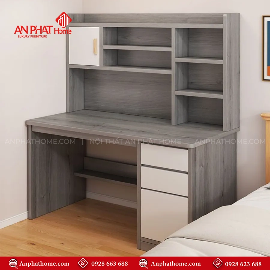 Bàn Học Hiện Đại Gỗ MDF B-2859 16 Mẫu bàn học trẻ em kèm giá sách