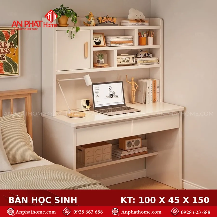 Bàn Học Hiện Đại Gỗ MDF B-2859 18 Bàn học thông minh bằng gỗ