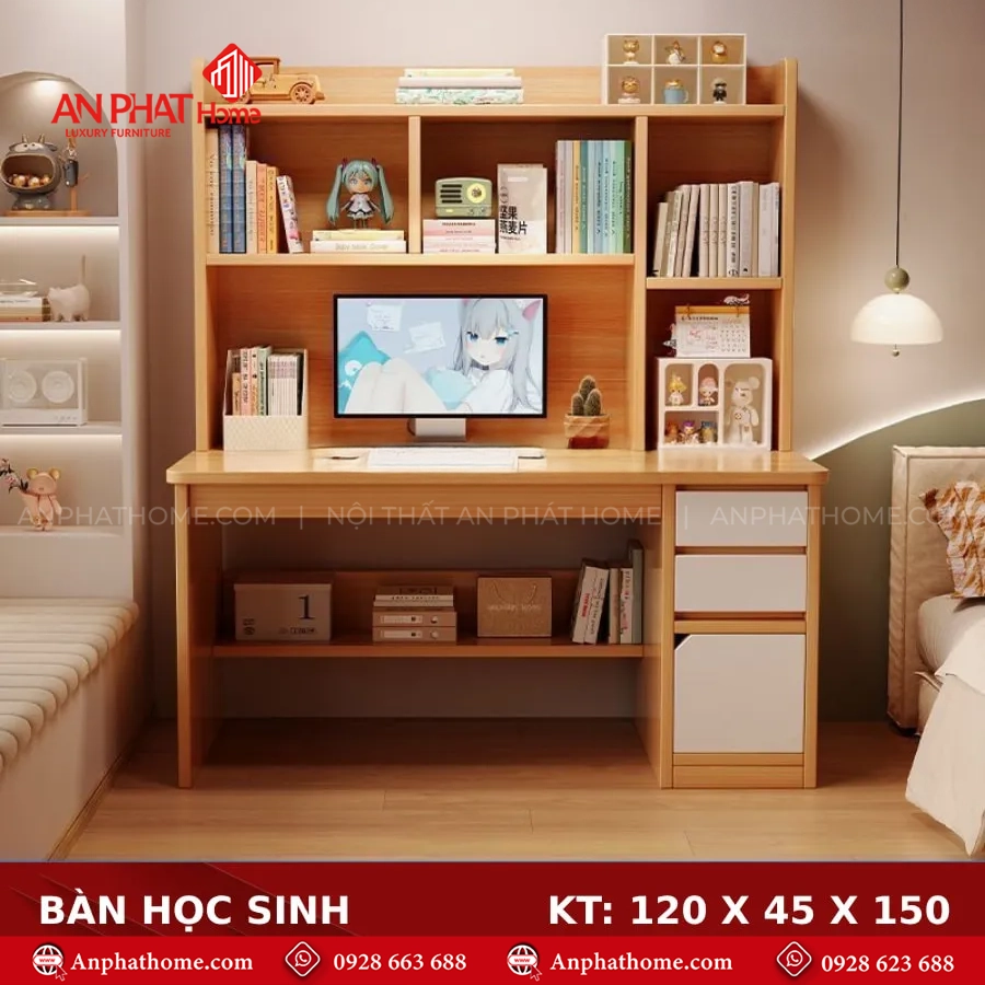 Bàn Học Hiện Đại Gỗ MDF B-2859 20 Bàn học đơn giản mà đẹp
