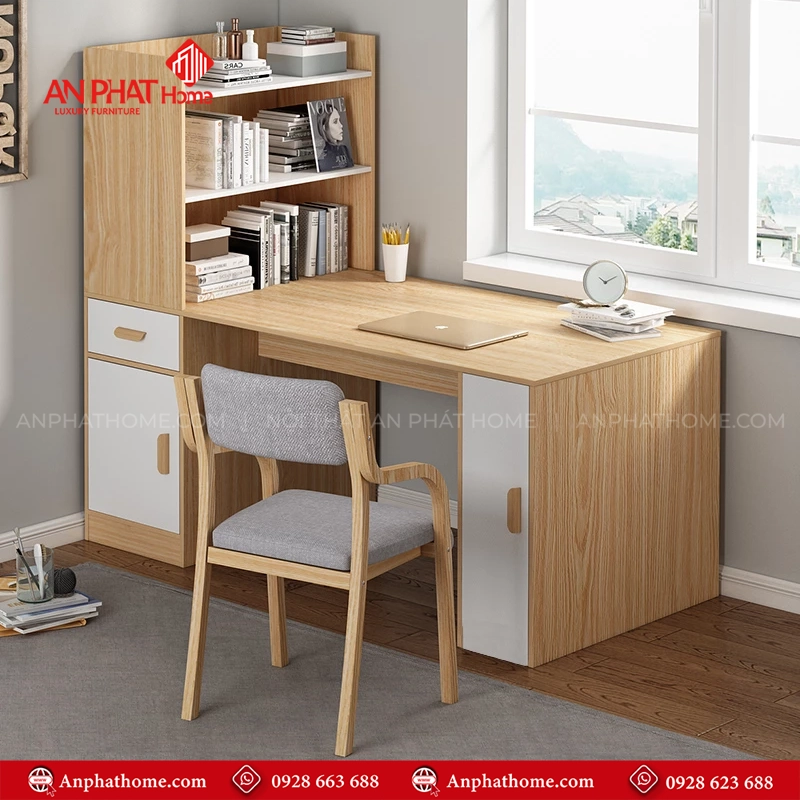 Bàn Học Sinh Kết Hợp Giá Sách B-2908 13 Bàn Học Sinh Kết Hợp Giá Sách B-2908 An Phát Home