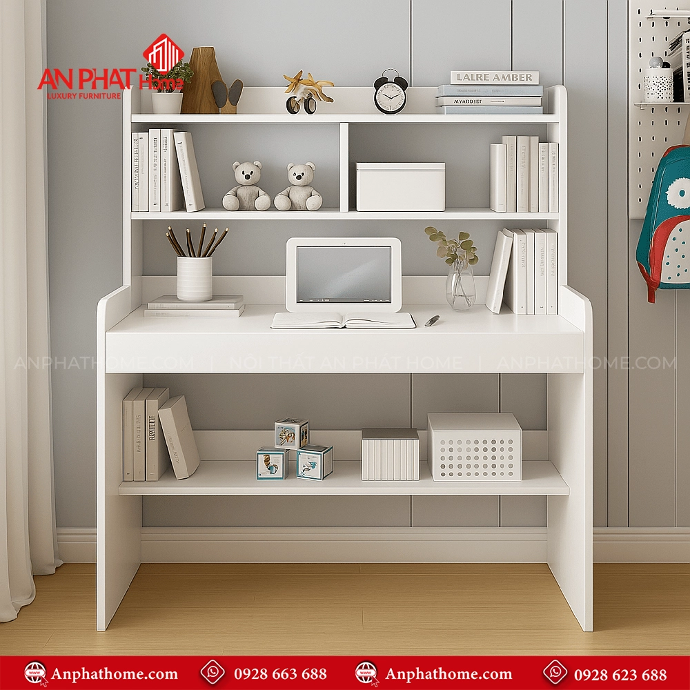 Bàn Học Thông Minh Gỗ MDF B-2884 10 Mẫu bàn học kèm giá sách cao cấp