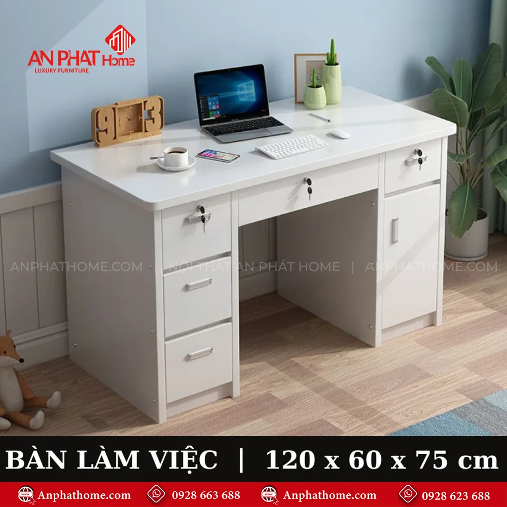 Bàn Làm Việc Đẹp Gỗ MDF B-2876 12 Mẫu Bàn làm việc 4 chân