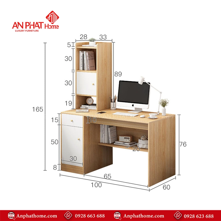 Bàn Làm Việc Hiện Đại Gỗ Công Nghiệp B-2894 14 Mua bàn làm việc giá rẻ hiện đại ở An Phát Home