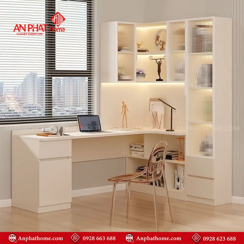 Bàn Làm Việc Kết Hợp Kệ Sách B-2864 11 Bàn Làm Việc Kết Hợp Kệ Sách B-2864 An Phát Home