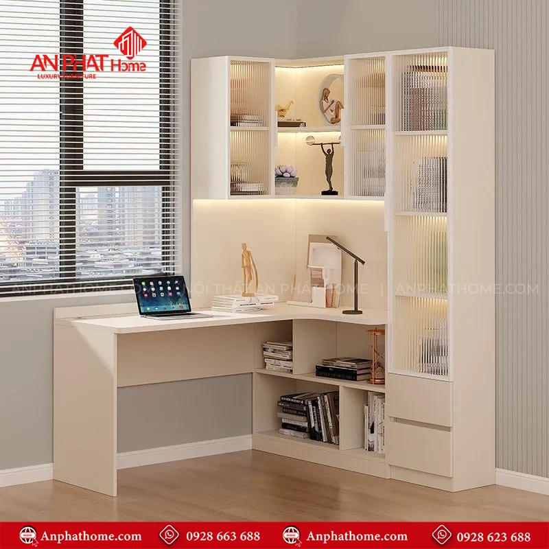 Bàn Làm Việc Kết Hợp Kệ Sách B-2864 12 Mẫu bàn làm việc kệ sách đẹp