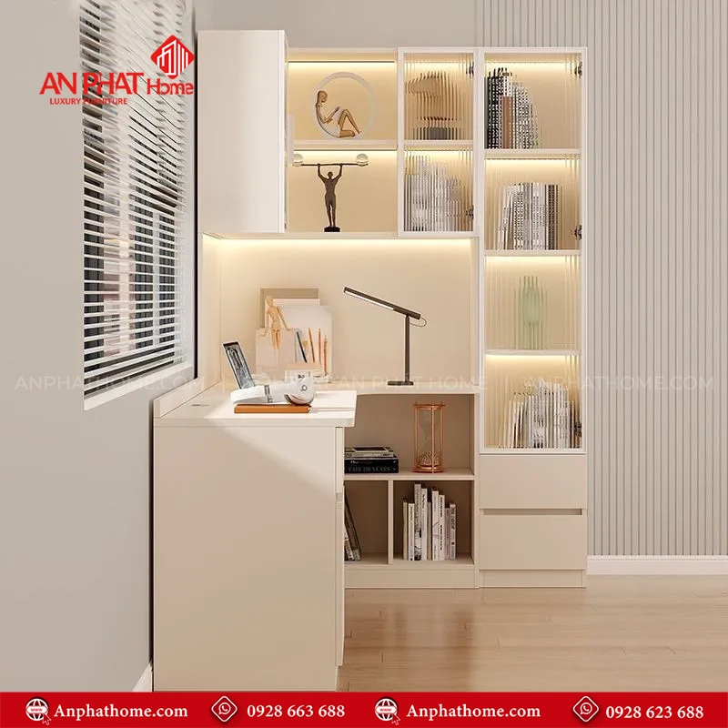 Bàn Làm Việc Kết Hợp Kệ Sách B-2864 13 Mẫu bàn làm việc tại nhà có kệ sách