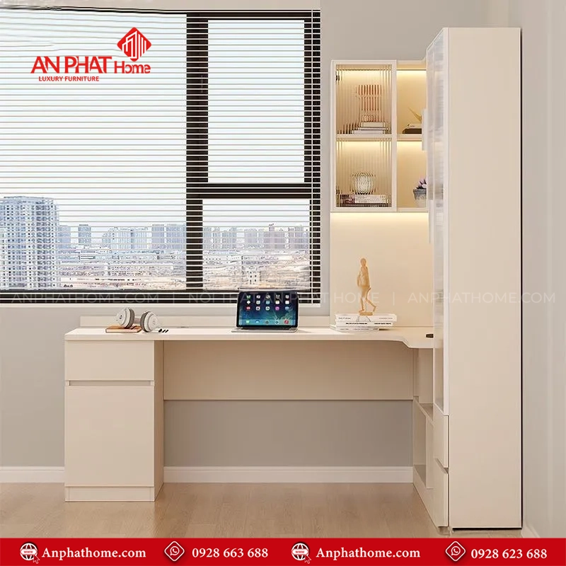 Bàn Làm Việc Kết Hợp Kệ Sách B-2864 14 Mẫu thiết kế bàn làm việc thông minh