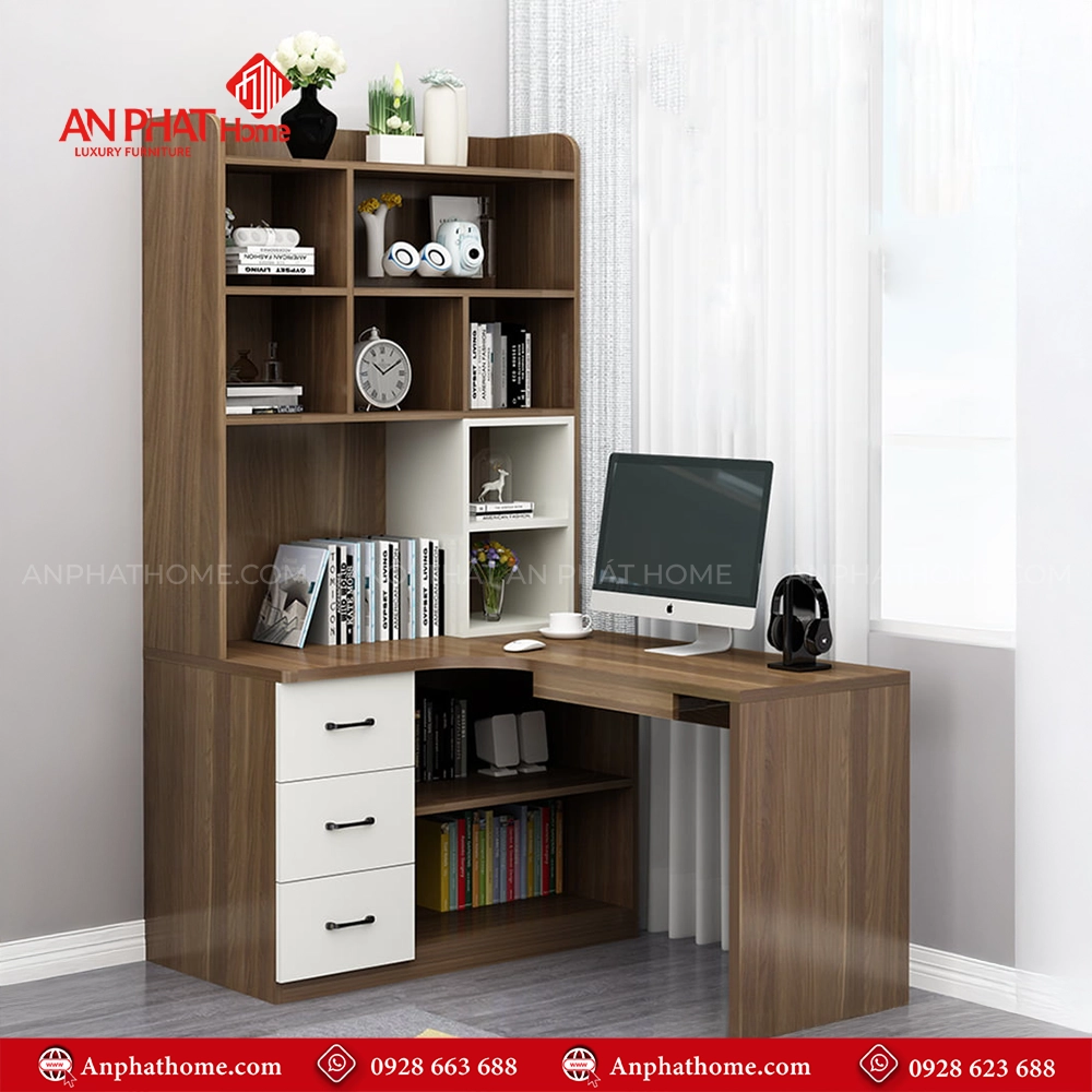 Bàn Làm Việc Kết Hợp Kệ Sách B-2890 13 Bàn Làm Việc Kết Hợp Kệ Sách B-2890 An Phát Home
