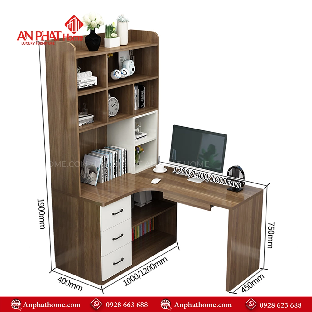 Bàn Làm Việc Kết Hợp Kệ Sách B-2890 15 Bàn làm việc đơn giản mà đẹp chỉ có tại An Phát Home