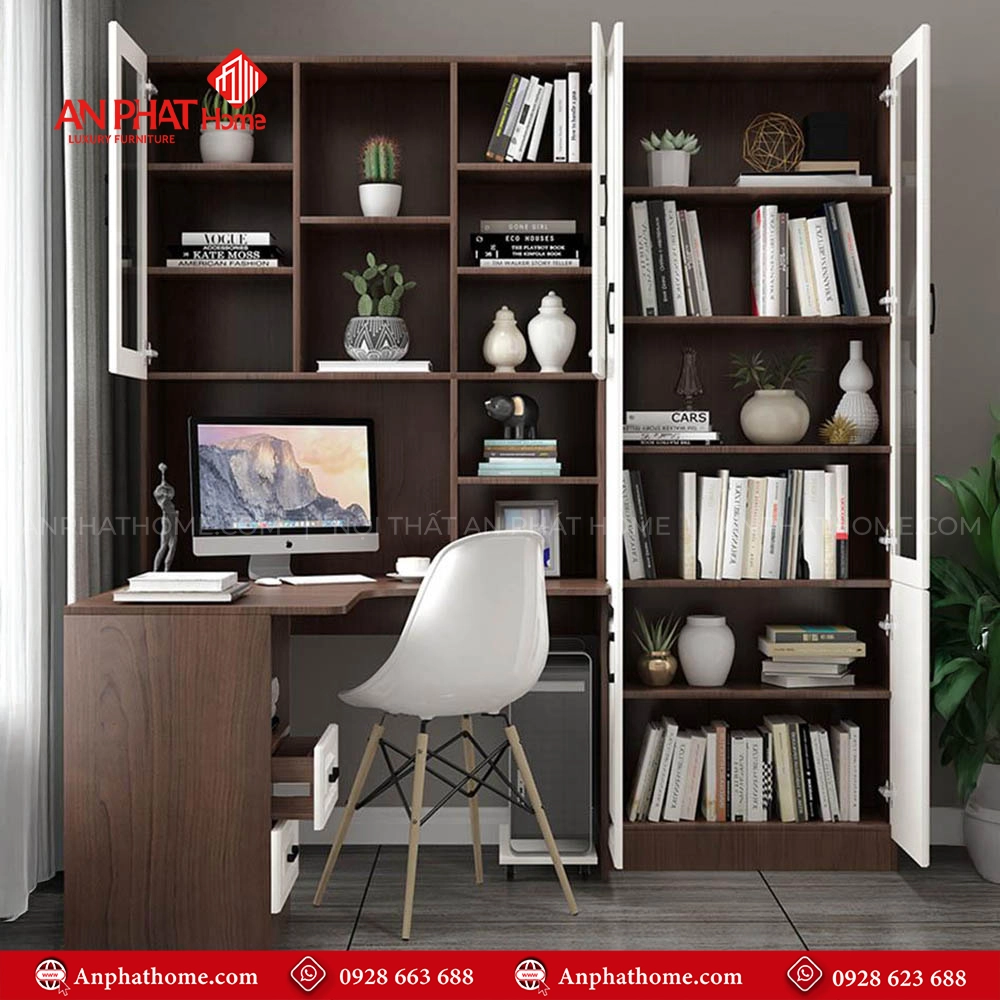 Bàn Làm Việc Kết Hợp Tủ Đa Năng B-2896 11 Mẫu tủ kết hợp bàn làm việc thông minh