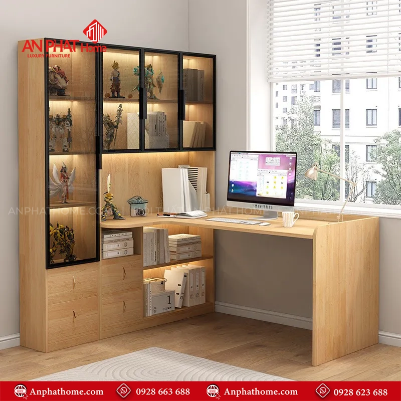 Bàn Làm Việc Kết Hợp Tủ Sách B-2866 9 Bàn Làm Việc Kết Hợp Tủ Sách B-2866 An Phát Home