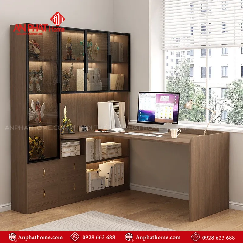 Bàn Làm Việc Kết Hợp Tủ Sách B-2866 10 Bàn Làm Việc Kết Hợp Tủ Sách B-2866 An Phát Home
