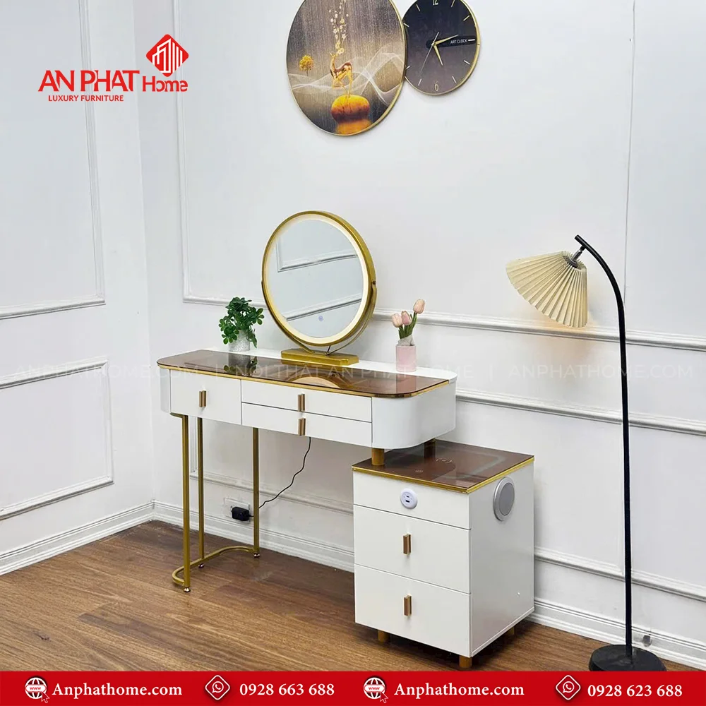 Bàn Phấn Nhập Khẩu Có Loa Nghe Nhạc B-2809 8 Mẫu bàn trang điểm gỗ đẹp