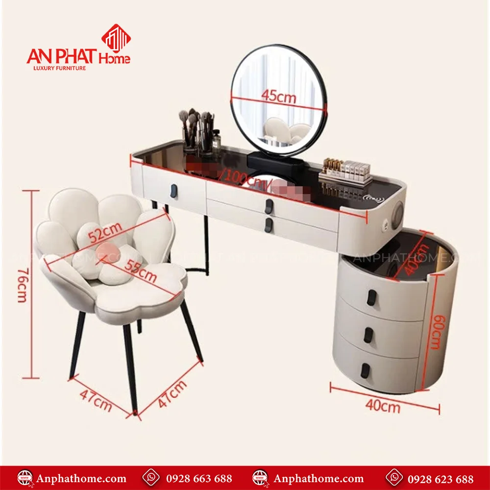 Bàn Phấn Nhập Khẩu Thông Minh B-2816 9 Mẫu bàn ghế trang điểm hiện đại