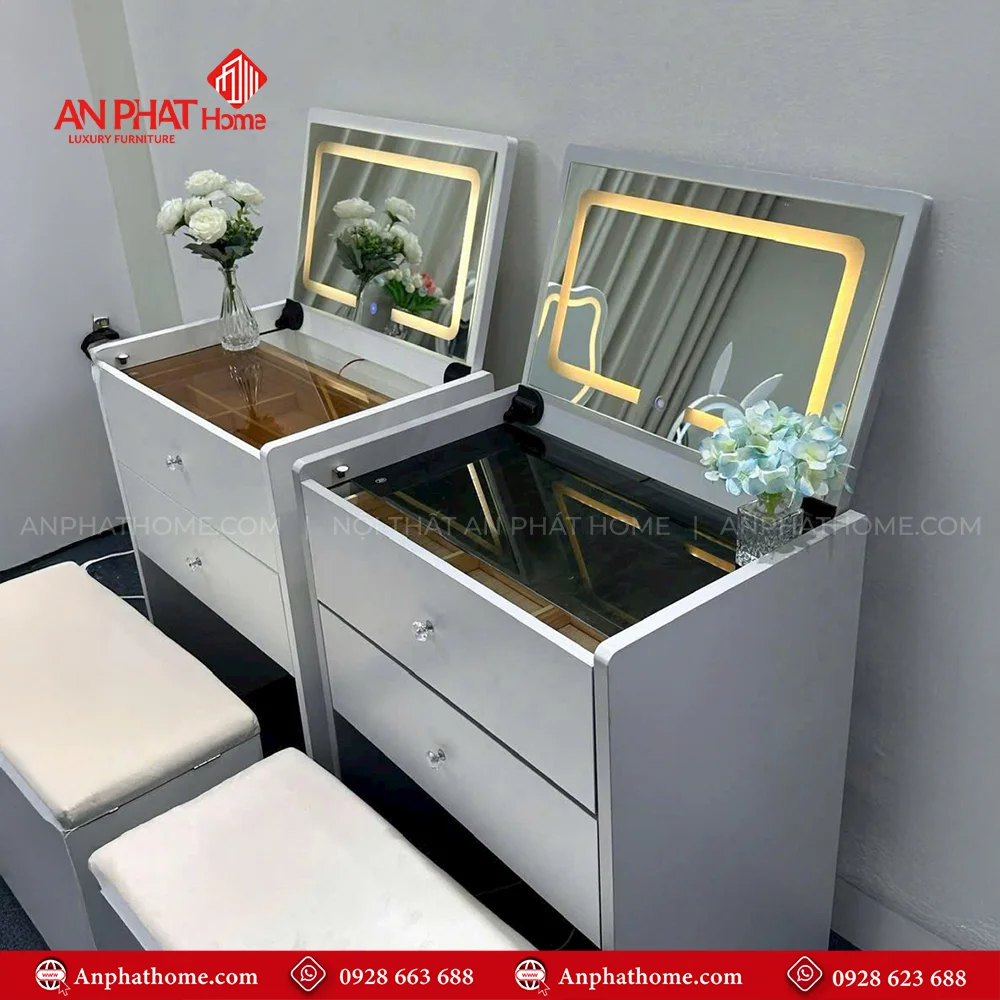 Bàn Phấn Thiết Kế Hiện Đại Có Gương Led B-2818 10 Mẫu bàn trang điểm đẹp hiện đại