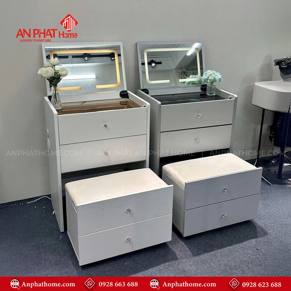 Bàn Phấn Thiết Kế Hiện Đại Có Gương Led B-2818 11 Mẫu bàn trang điểm gỗ đẹp