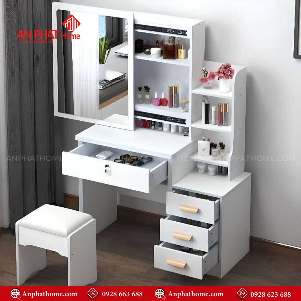 Bàn Phấn Trang Điểm Cho Phòng Ngủ Đẹp B-2840 8 Bàn trang điểm thông minh nhỏ gọn