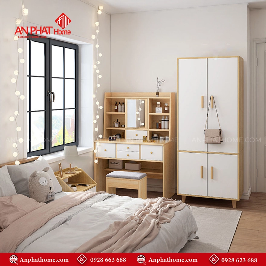 Bàn Phấn Trang Điểm Đa Năng B-2835 12 Mẫu bàn trang điểm gỗ đẹp hiện đại