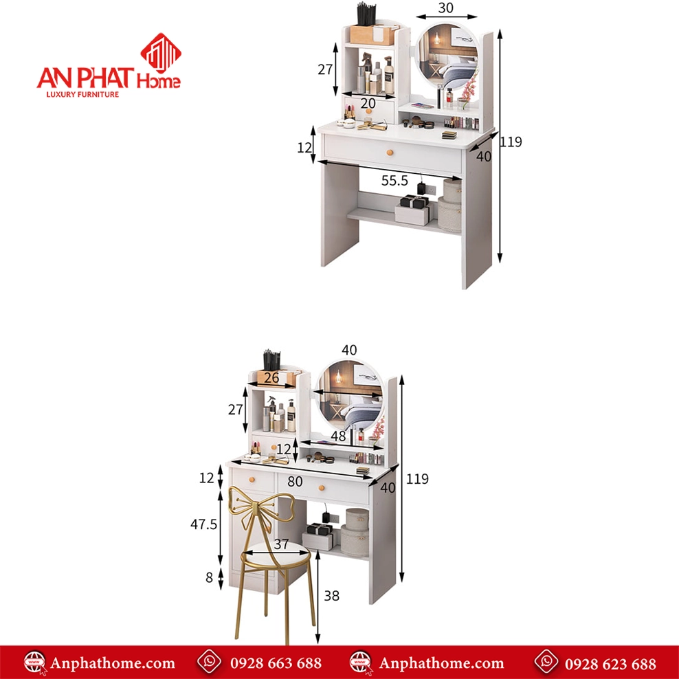 Bàn Trang Điểm Giá Rẻ B-2831 12 Mẫu bàn phấn trang điểm hiện đại đẹp