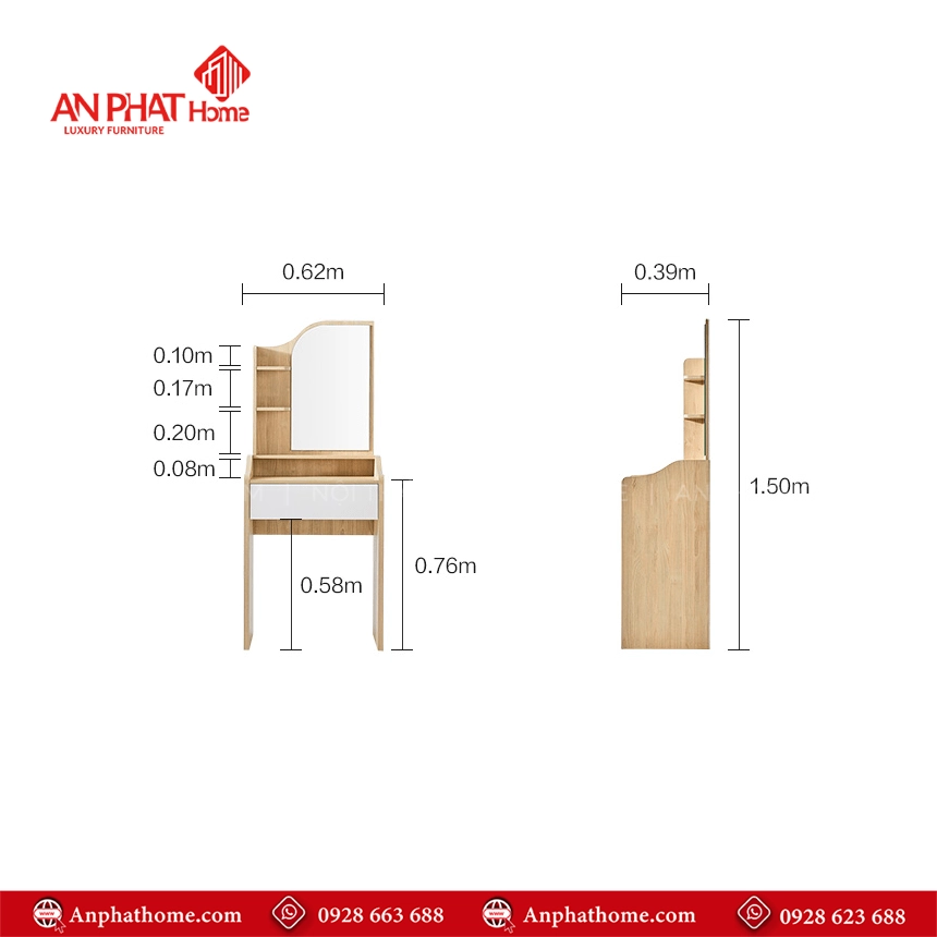 Bàn Trang Điểm Hiện Đại B-2918 12 Mẫu bàn ghế trang điểm hiện đại