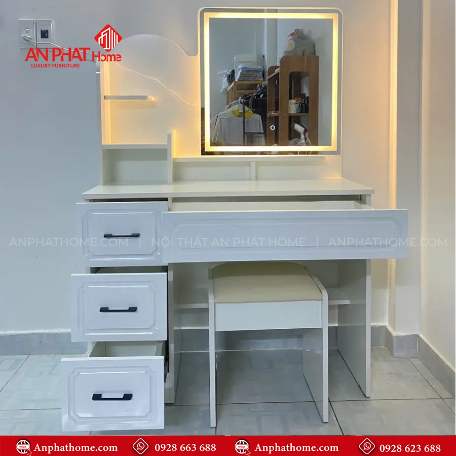 Bàn Trang Điểm Hiện Đại Gỗ Công Nghiệp B-2851 8 Mẫu bàn trang điểm đẹp giá rẻ bằng gỗ công nghiệp