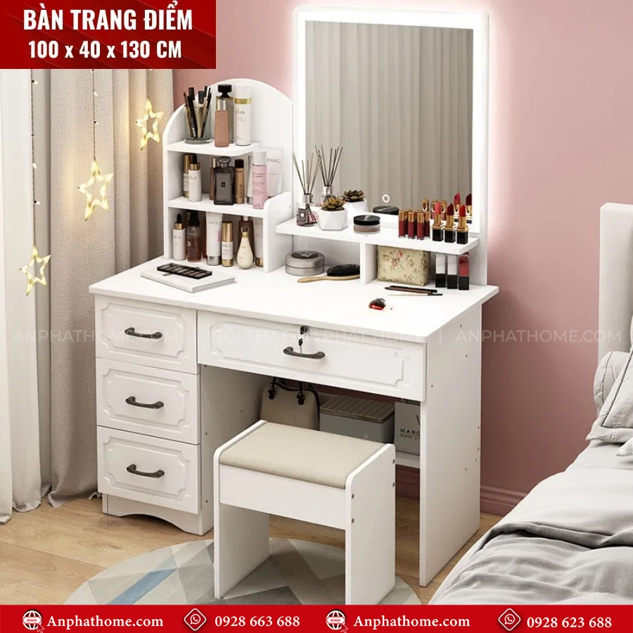 Bàn Trang Điểm Hiện Đại Gỗ Công Nghiệp B-2851 9 Mẫu bàn ghế trang điểm hiện đại