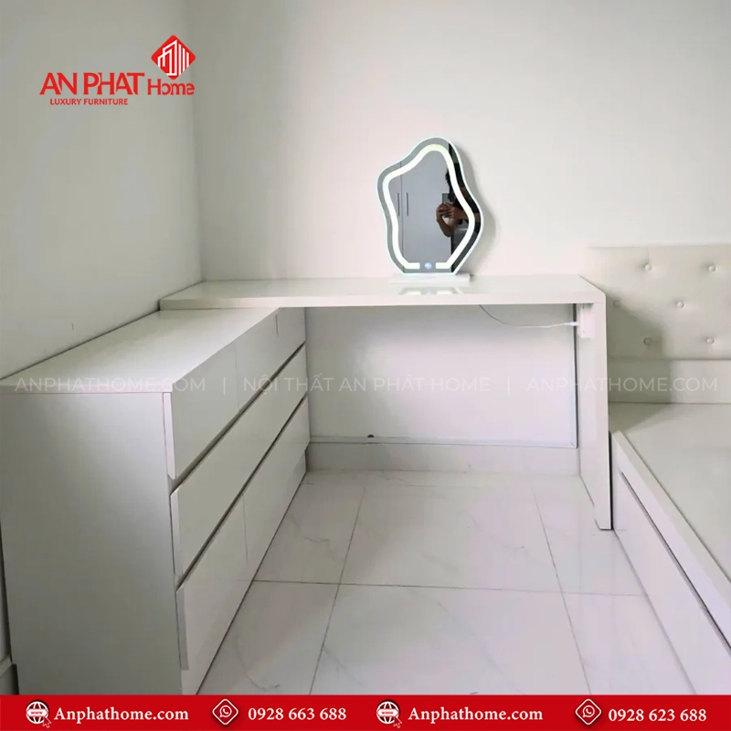 Bàn Trang Điểm Kết Hợp Tủ Ngăn Kéo B-2849 14 Mẫu bàn trang điểm gỗ đẹp thông minh