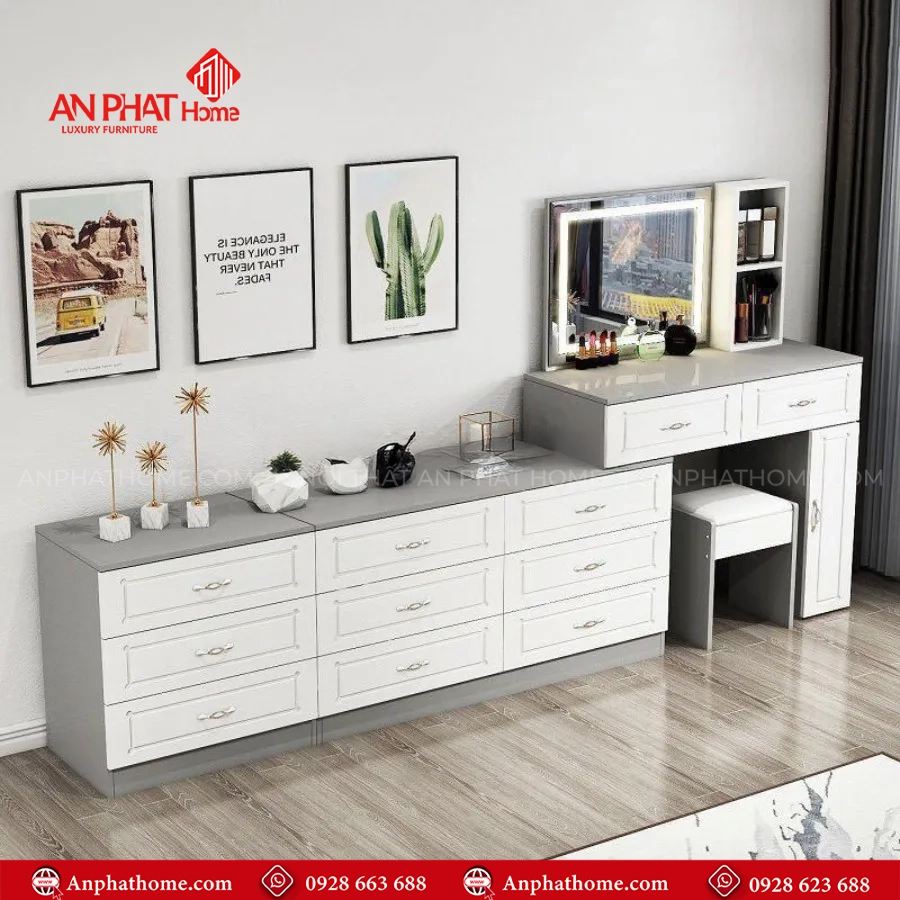 Bàn Trang Điểm Phong Cách Hiện Đại B-2852 8 Mẫu bàn trang điểm kết hợp tủ đựng đồ đẹp