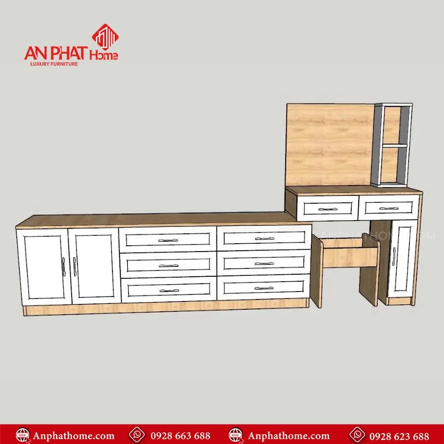 Bàn Trang Điểm Phong Cách Hiện Đại B-2852 9 Mẫu thiết kế bàn trang điểm kết hợp tủ trang trí