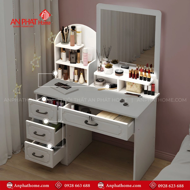 Bàn Trang Điểm Thông Minh Gỗ MDF B-2844 11 Mẫu bàn trang điểm gương đèn led