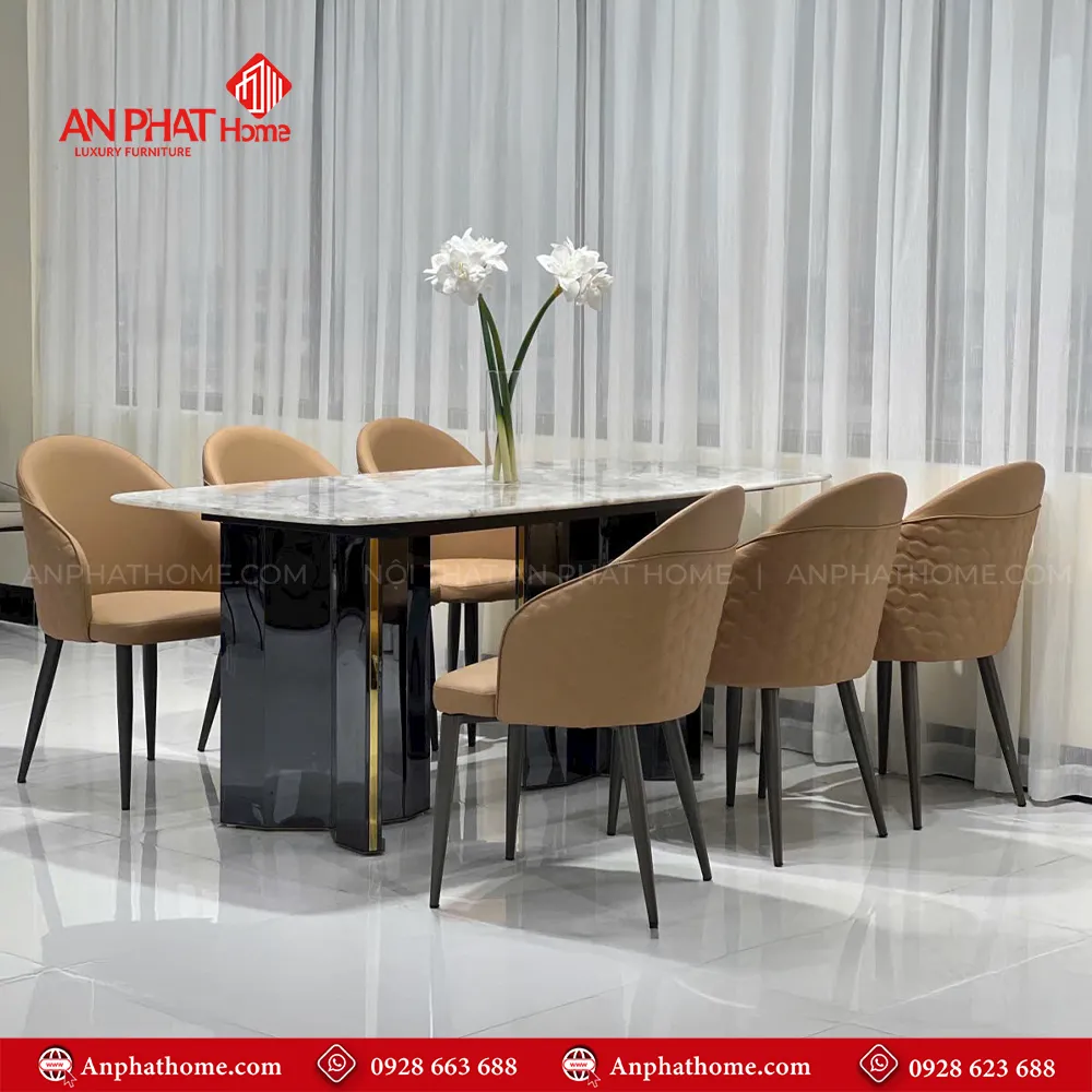 Bàn ăn mặt đá 6 ghế cao cấp nhập nhẩu BA-1917 13 Bàn ăn BA-1917 với nhiều kích thước từ 1m40cm - 2000cm phù hợp với mọi nhu cầu