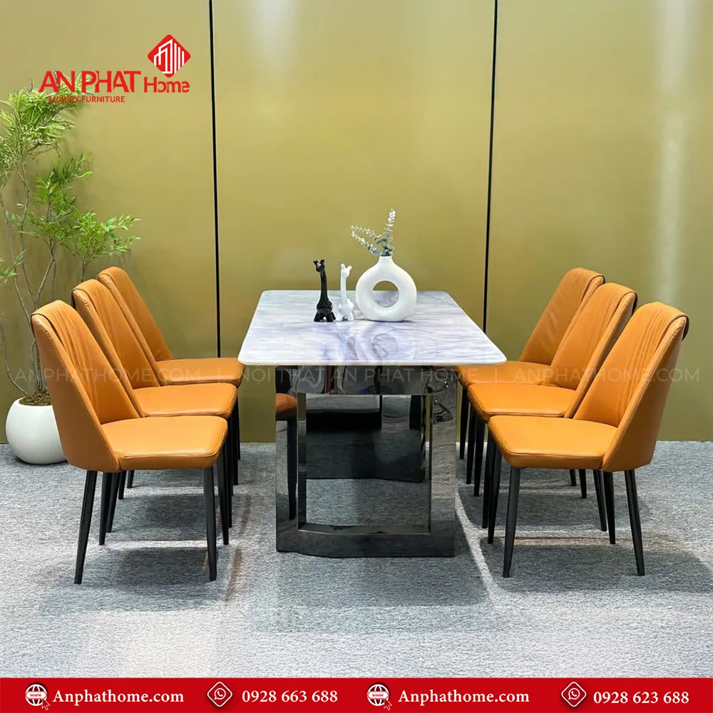 Bàn ăn mặt đá thạch anh 6 ghế nhập khẩu nguyên chiếc BA-1918 13 Bàn ăn mặt đá thạch anh 6 ghế nhập khẩu nguyên chiếc BA-1918