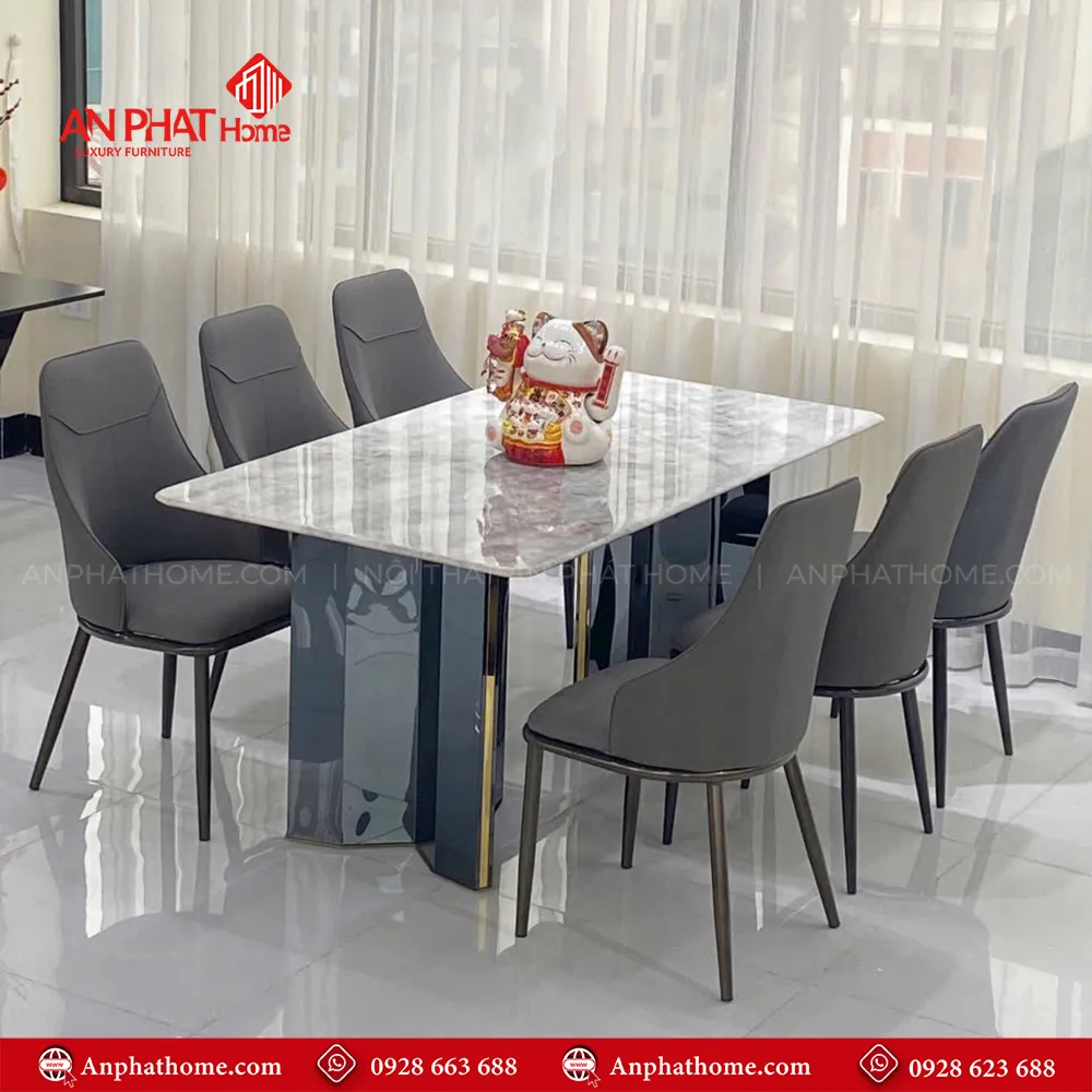 Bàn ăn mặt đá thạch anh ghế da cao cấp nhập khẩu BA-1921 9 Bàn ăn mặt đá thạch anh ghế da cao cấp nhập khẩu BA-1921