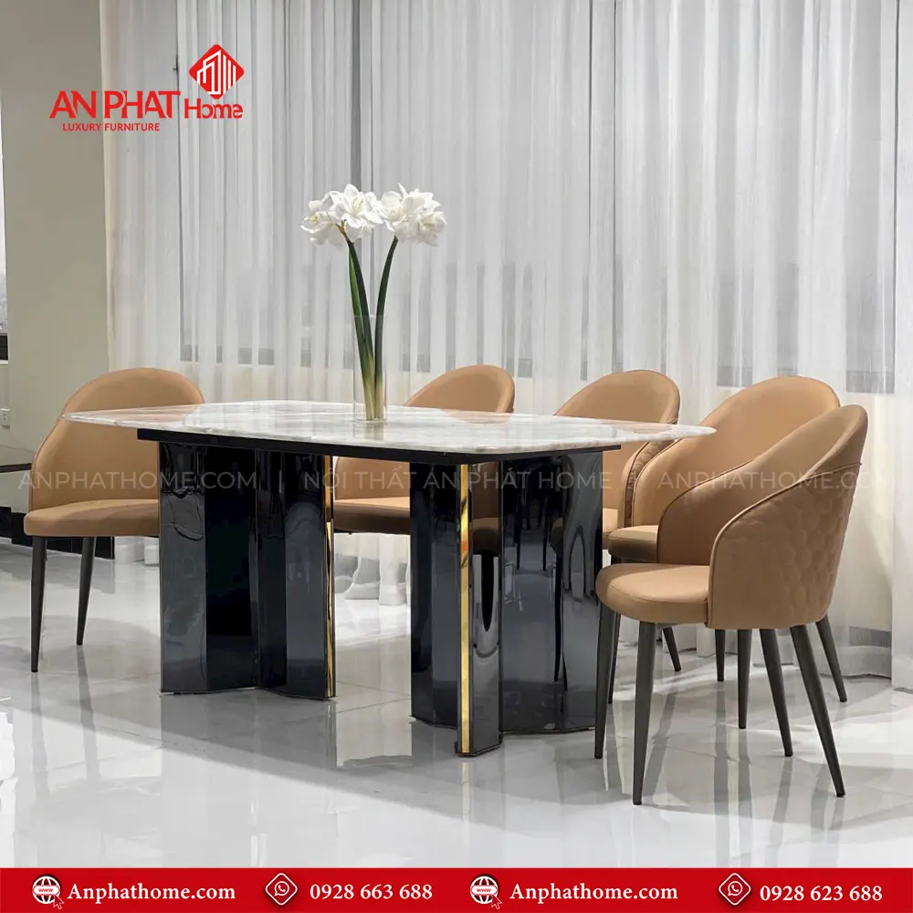 Bộ Bàn Ăn 6 Ghế Mặt Đá Thạch Anh Cao Cấp Nhập Khẩu BA-1913 13 Bộ Bàn Ăn 6 Ghế Mặt Đá Thạch Anh Cao Cấp Nhập Khẩu BA-1913