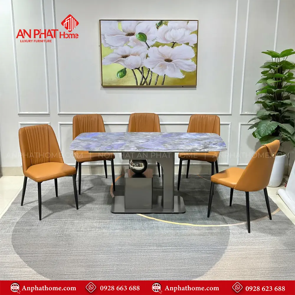 Bộ Bàn Ăn 6 Nghế Mặt Đá Thạch Anh Cao Cấp BA-1908 9 Bộ Bàn Ăn 6 Nghế Mặt Đá Thạch Anh Cao Cấp BA-1908